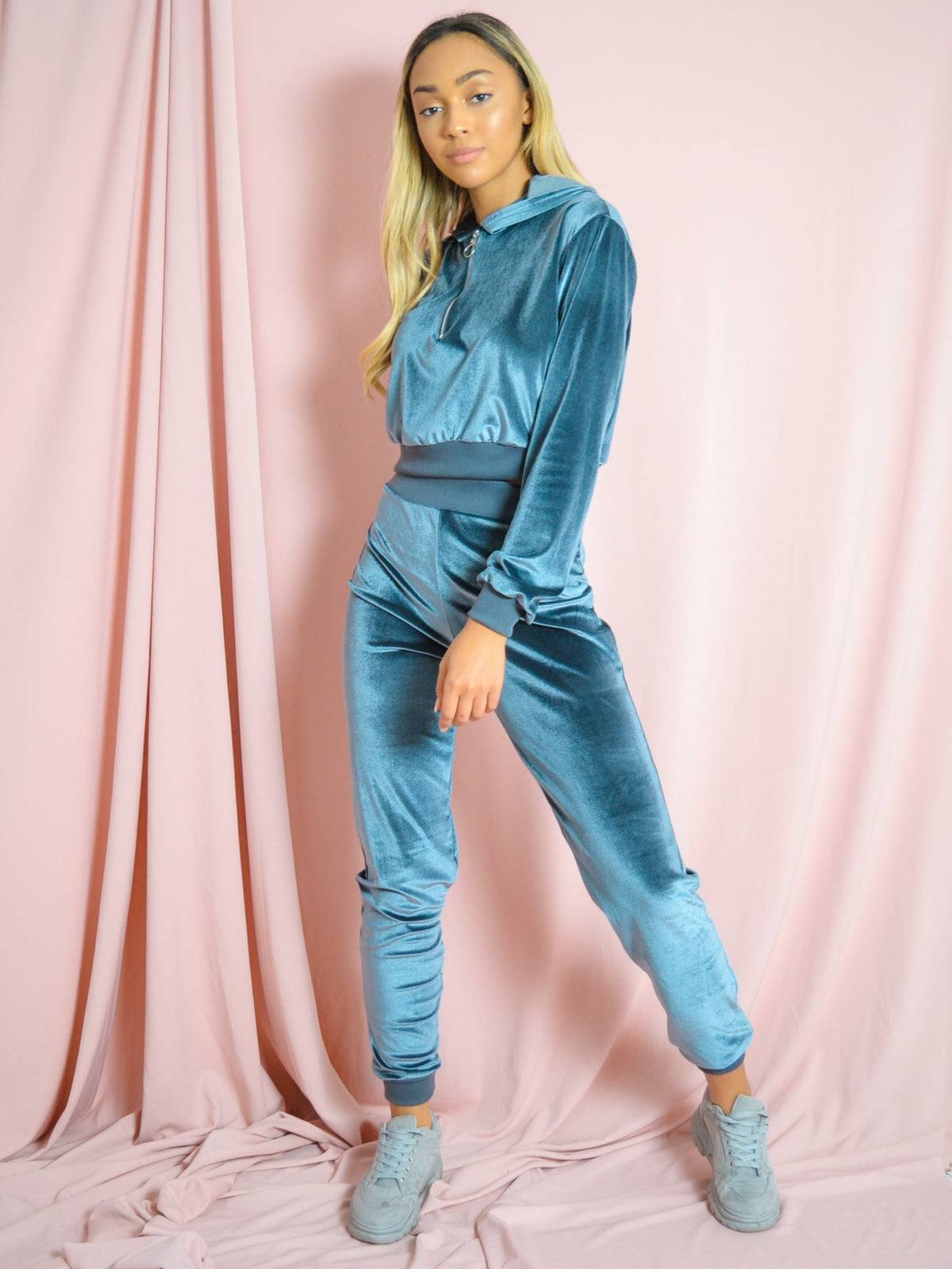 Velour Zip Hoodie & Jogger Co-ord