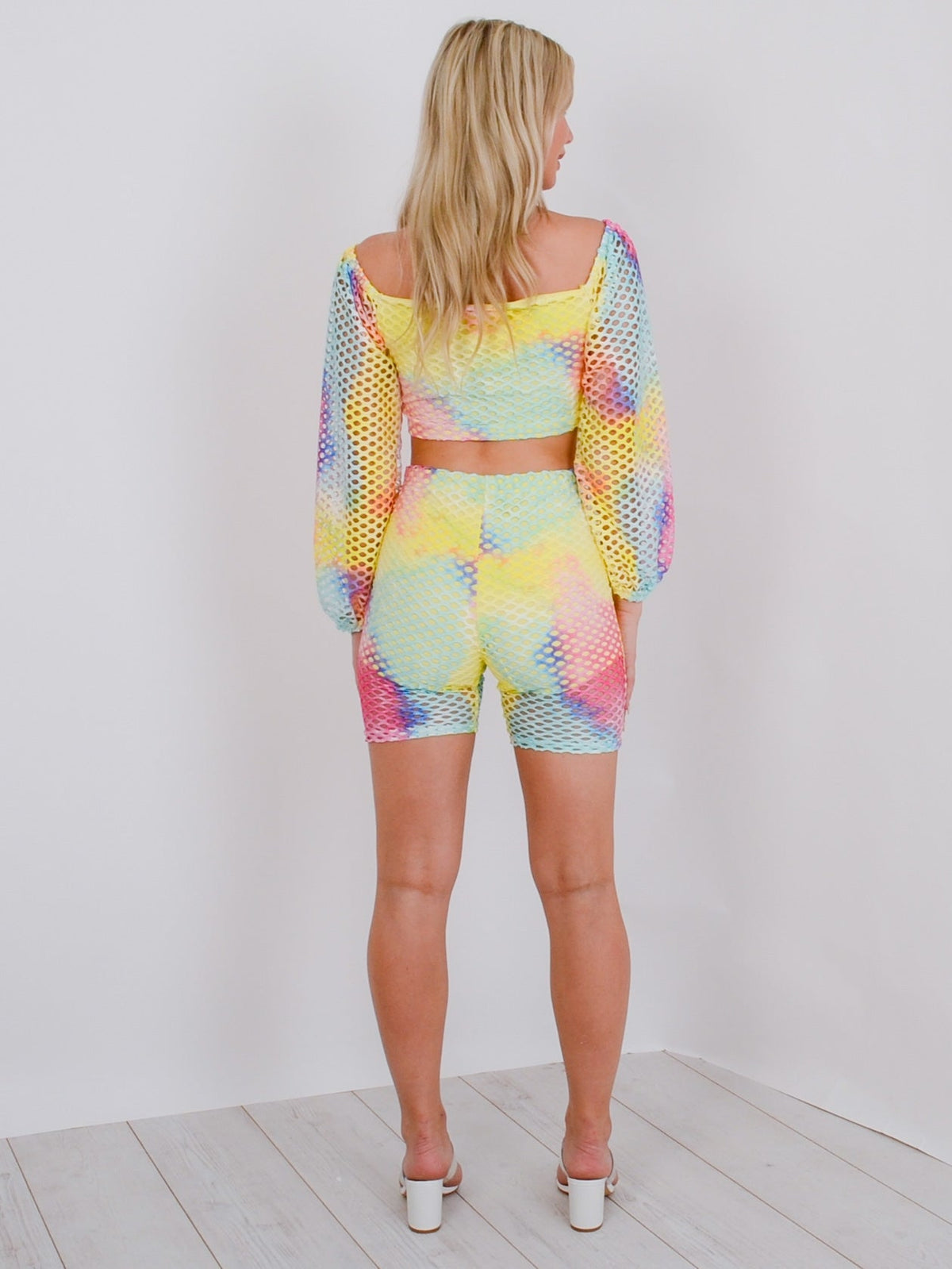 Crochet Fishnet Crop Top & Shorts Co-ord