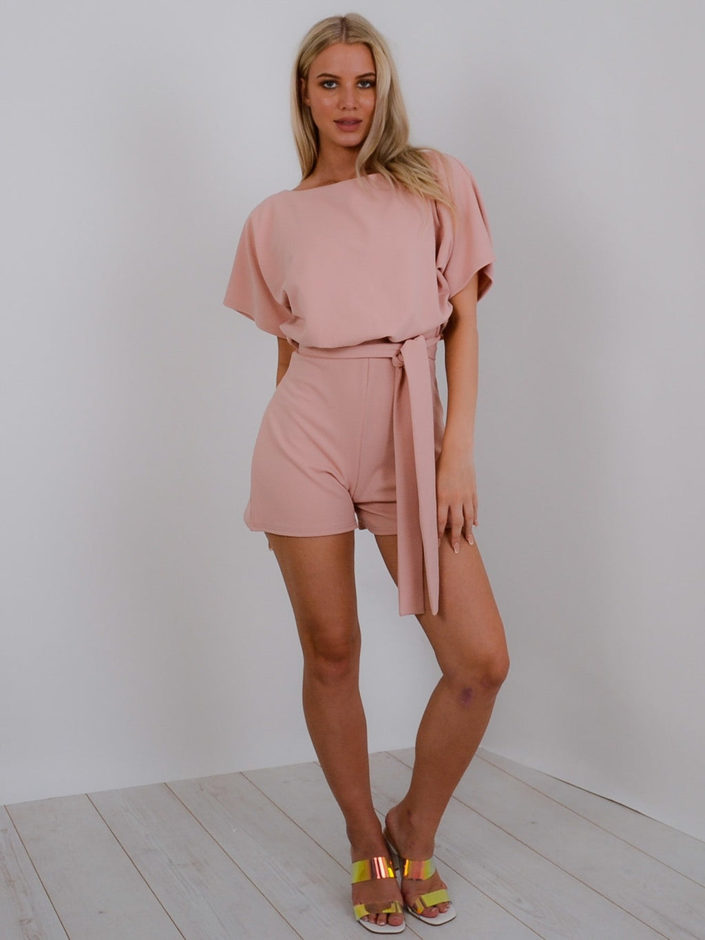Batwing Style Belted Playsuit