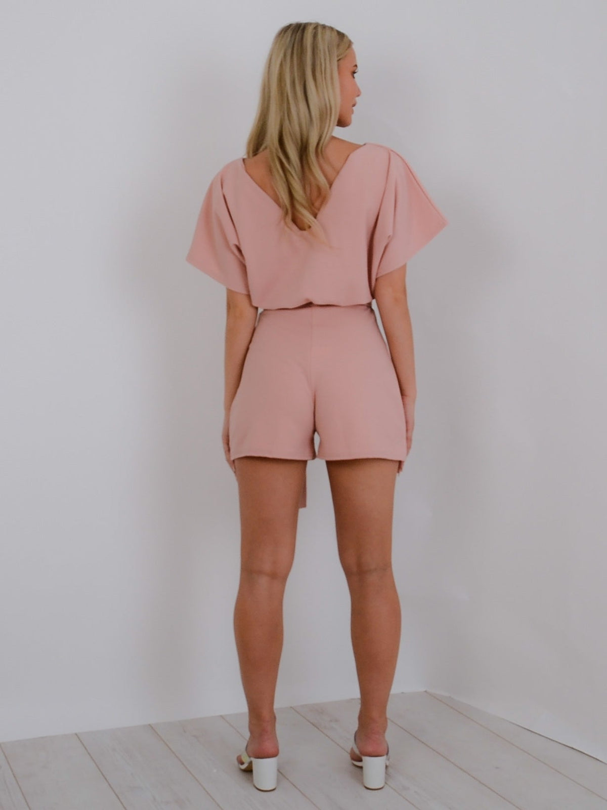 Batwing Style Belted Playsuit