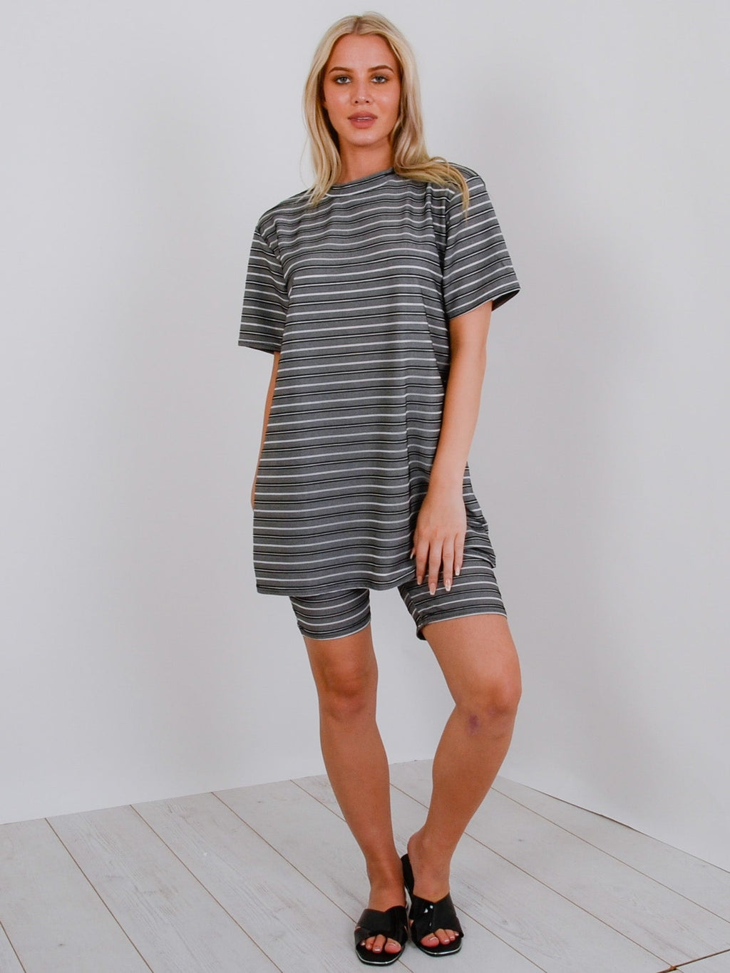 Oversized Ribbed T-Shirt & Shorts Co-ord