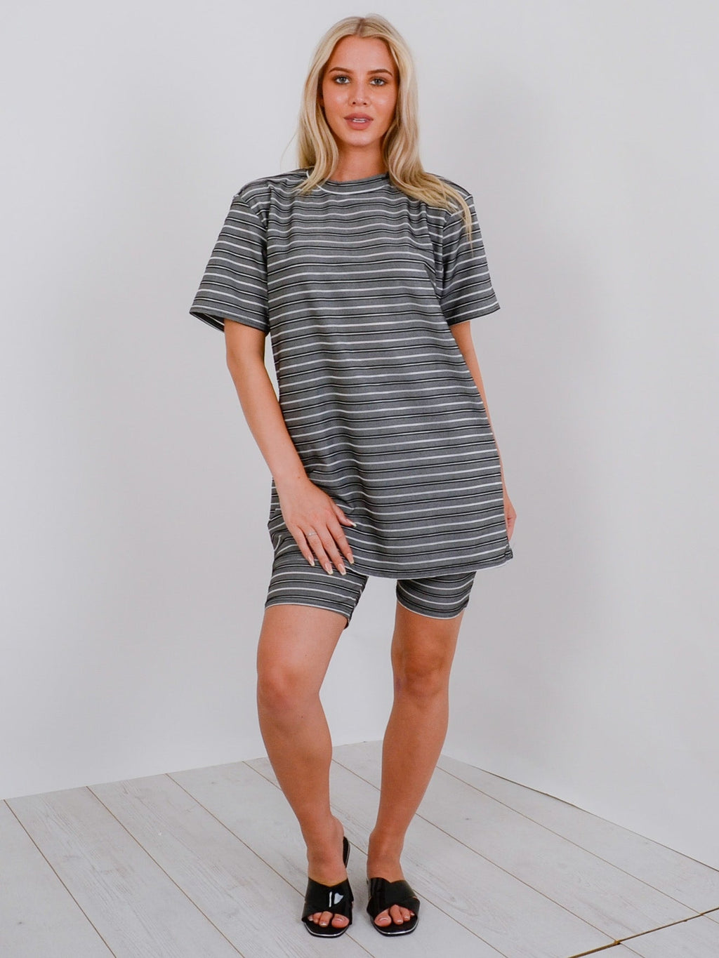 Oversized Ribbed T-Shirt & Shorts Co-ord