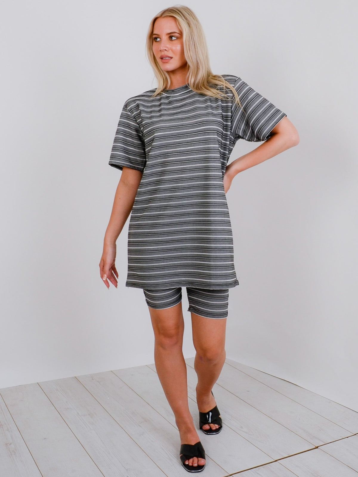 Oversized Ribbed T-Shirt & Shorts Co-ord