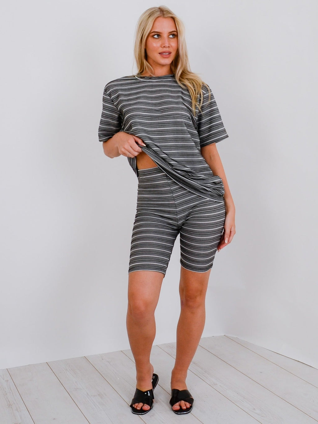 Oversized Ribbed T-Shirt & Shorts Co-ord