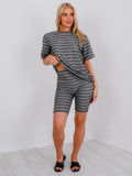 Oversized Ribbed T-Shirt & Shorts Co-ord