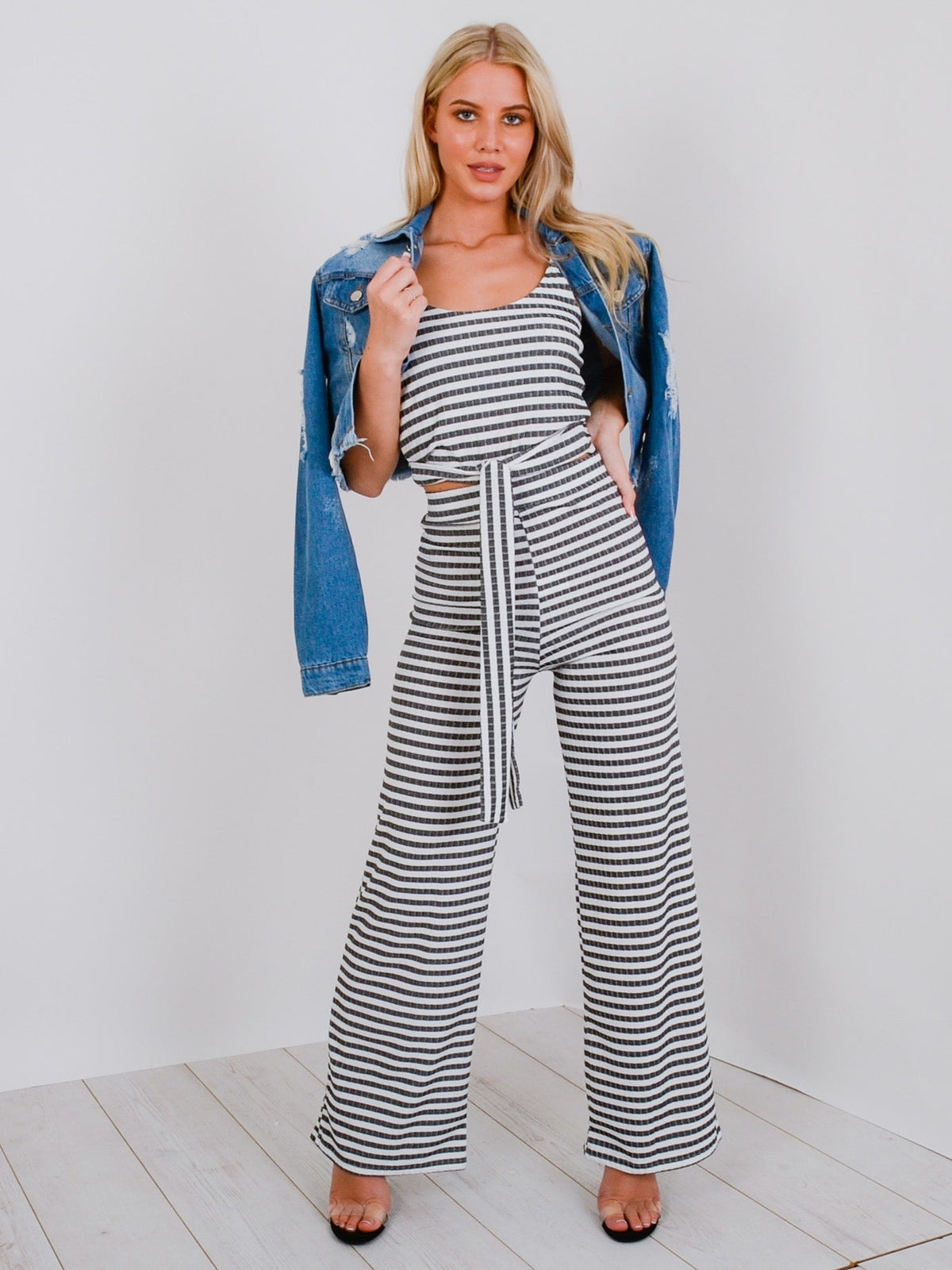 Striped Cami Crop Top & Trouser Co-ord