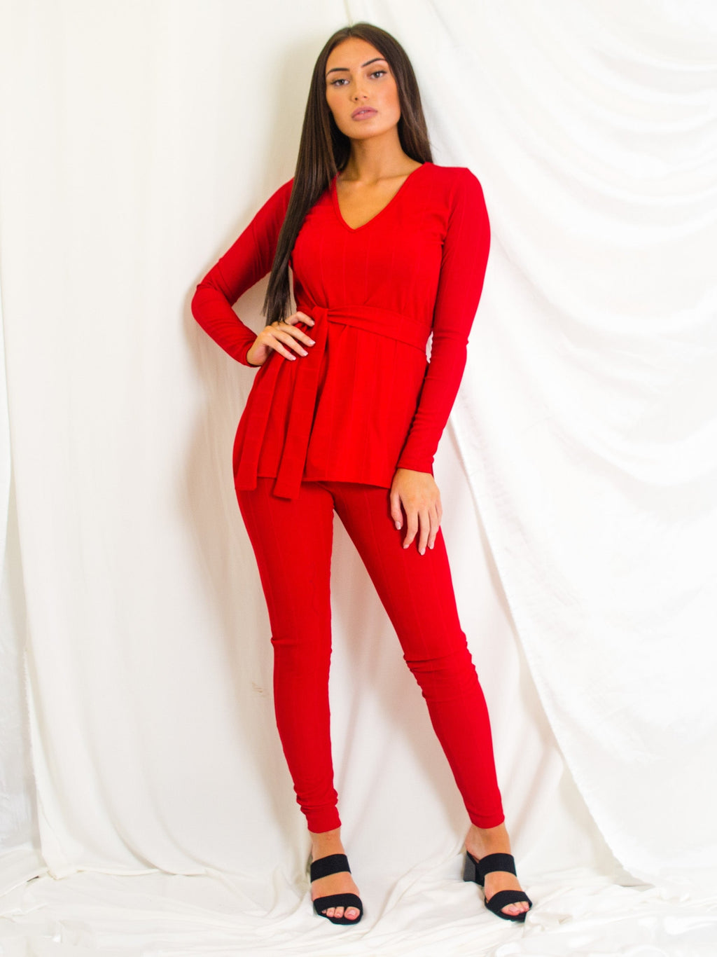 Ribbed Side Split Top & Trouser Co-ord
