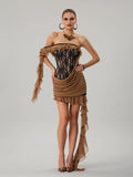 Dyphonia Strapless Lace Ruffle Mini Dress