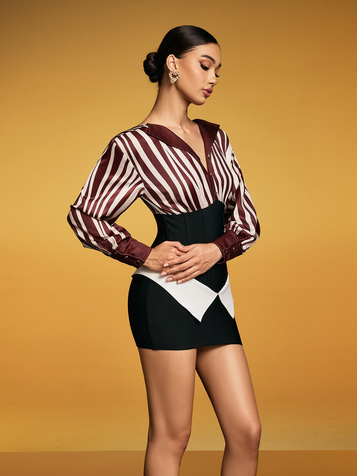 Dystar Long Sleeve Bandage Mini Dress