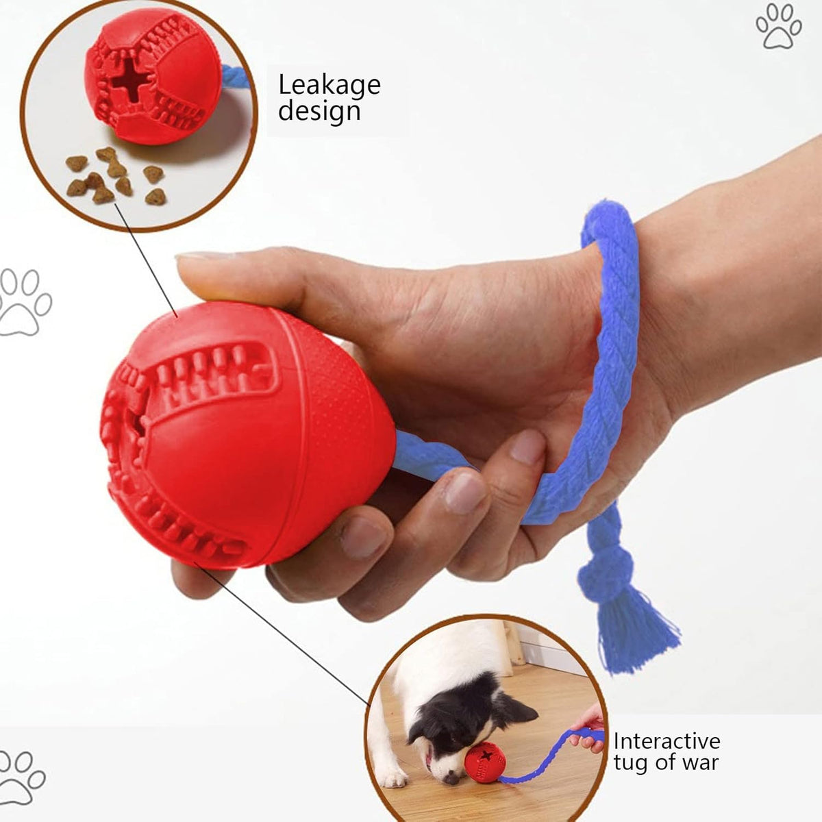 Interactive Dog Toys Crate Training For Puppies Puzzle Dispenser With Rope Reduce Stress Anxiety Dog Food Dispenser Toys Durable Dog For Aggressive Chewers