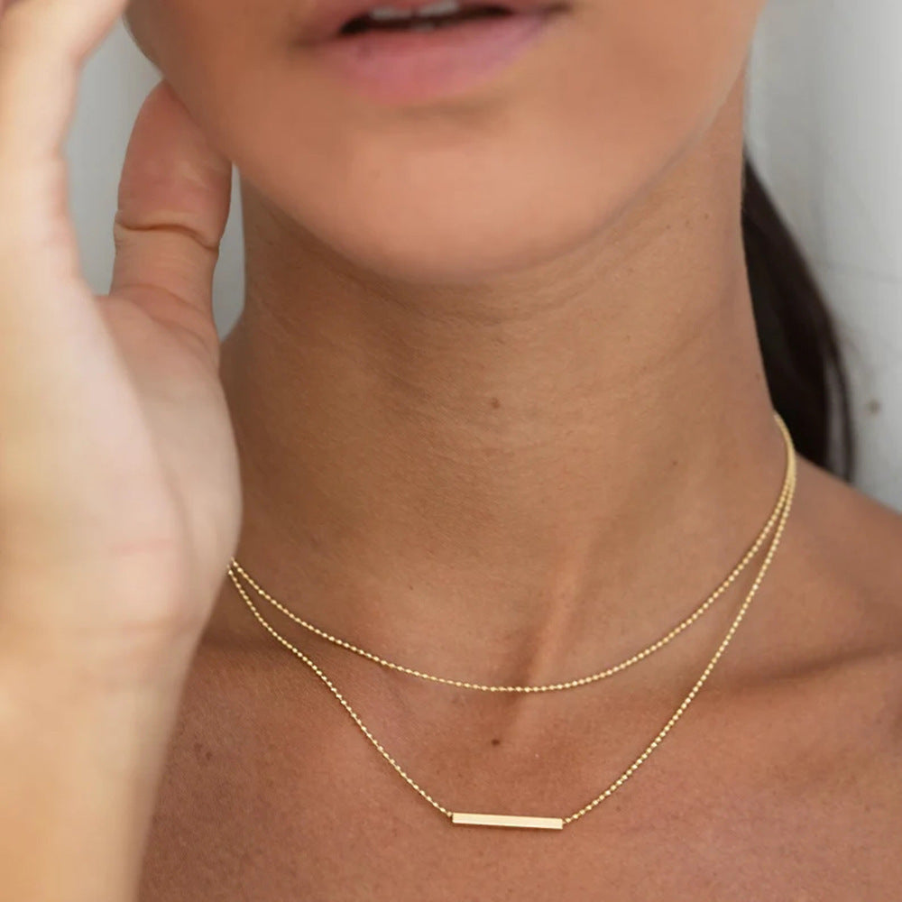 Multi Layer Rectangular Pendant Necklace