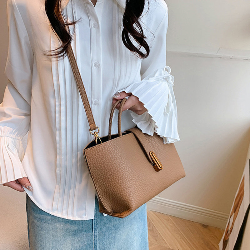 Litchi Pattern Shoulder Bag