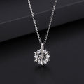 Pure Silver Rotating Snowflake Women's Light Luxury Niche Design Necklace