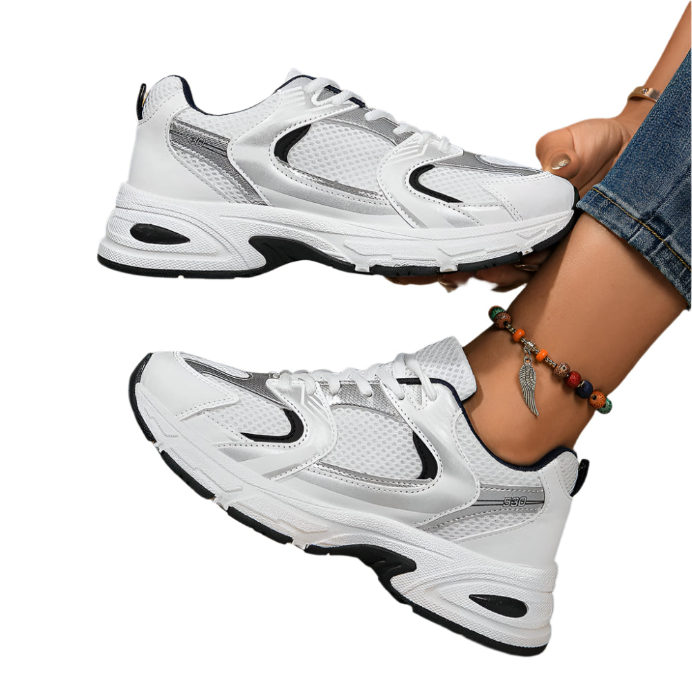 Air Cushion Athletic Sneakers Ladies Breathable Mesh Sport Shoes Lightweight Non Slip