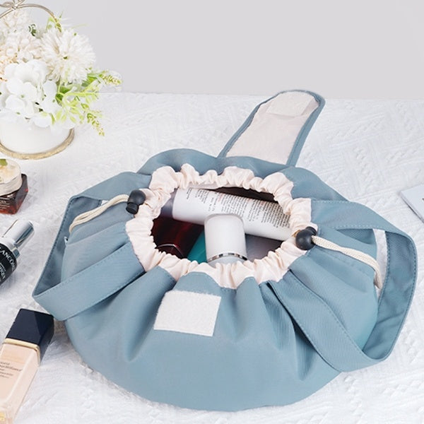 Barrel Drawstring Makeup Bag Large Capacity Women's Cosmetic Bag Toiletries Organizer Pouch Lady Travel Storage Case