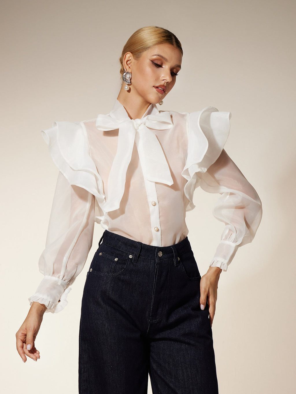 Eiko Bow Ruffle Shirt