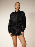 Eilley Collar Rhinestone Shirt Dress