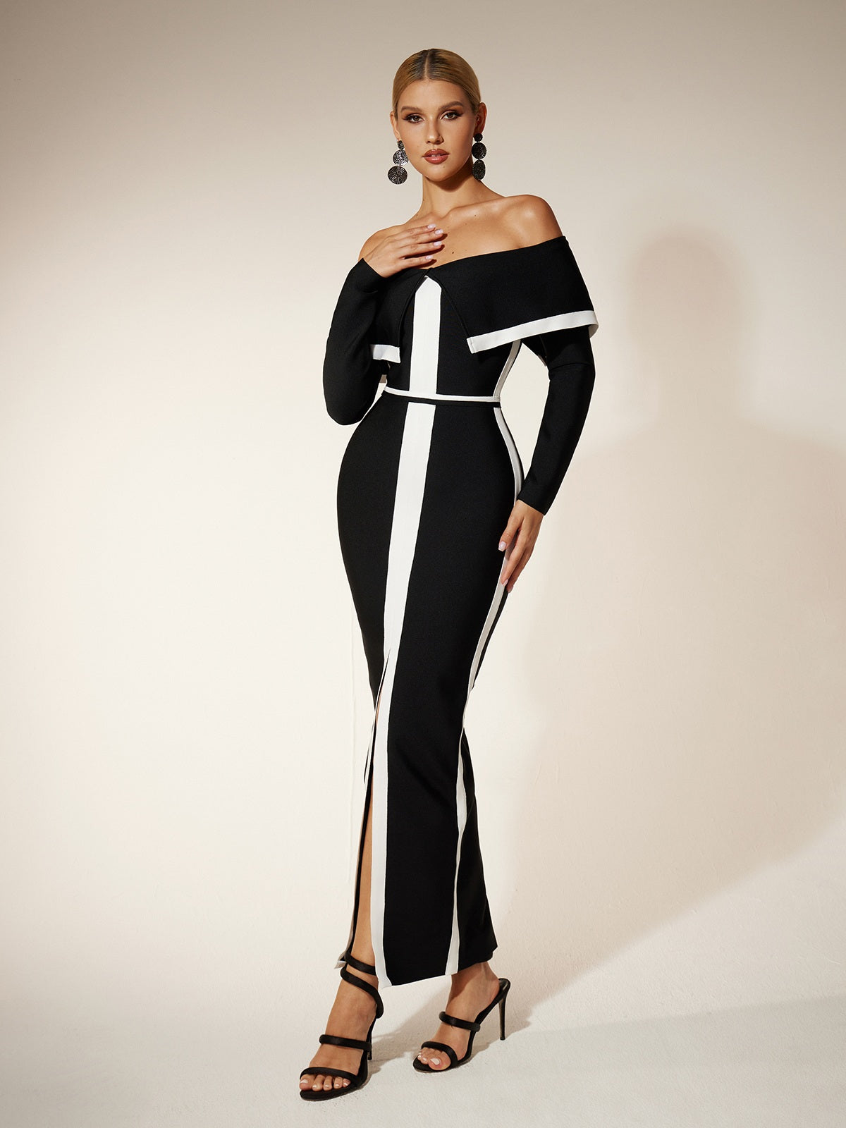 Eindride Off Shoulder Split Bandage Dress