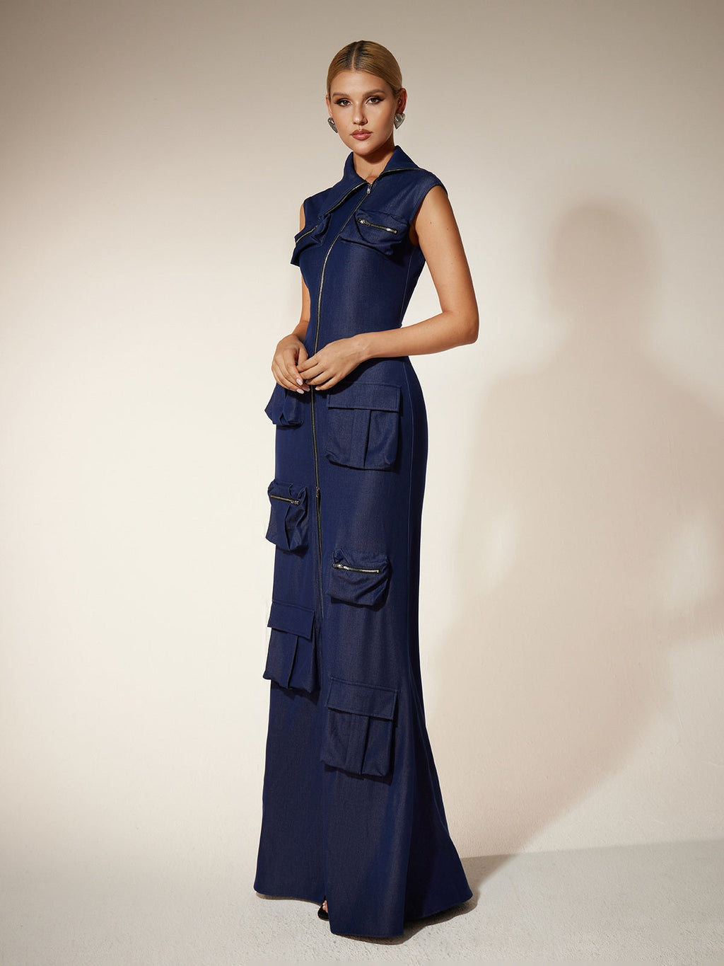 Ekewaka Zipper Utility Pocket Maxi Dress
