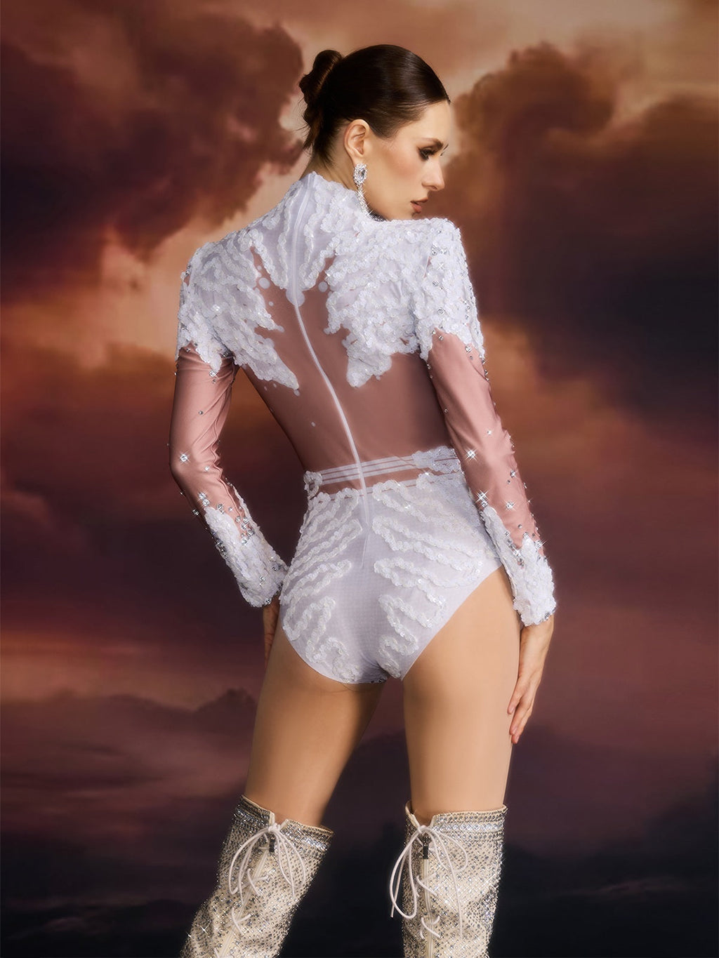 Elisaveta Sequin Rhinestone Bodysuit