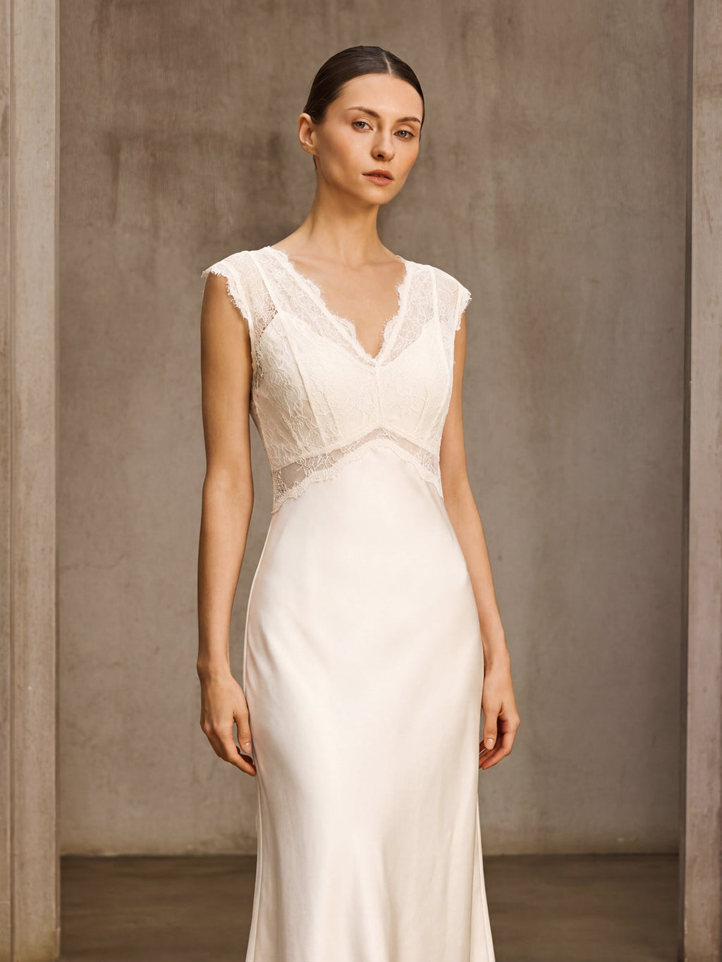 Emelyn V Neck Lace Maxi Dress