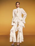 Enygram Tie Up Ruffle Pants Set