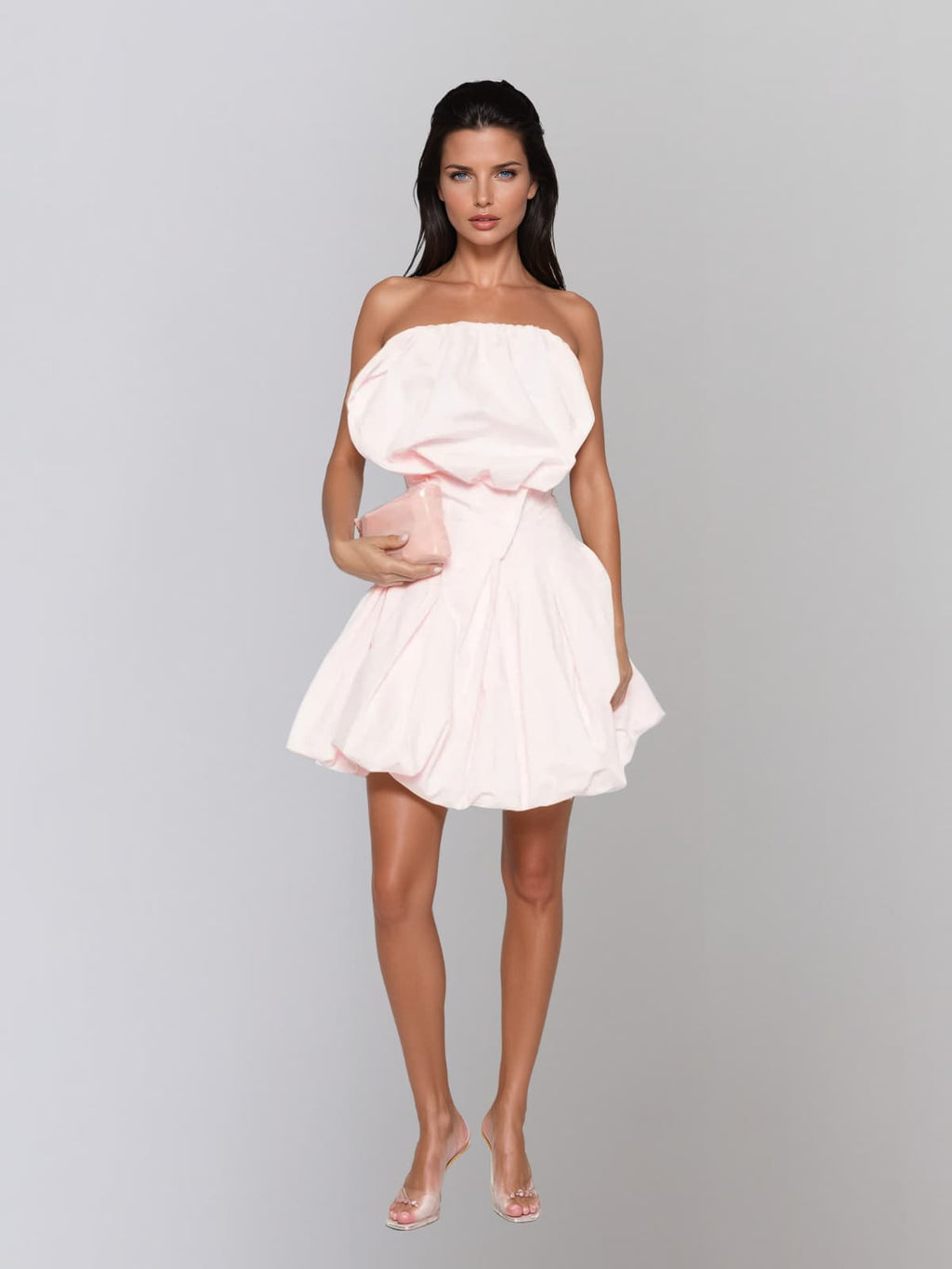 Evarond Strapless Bubble Mini Dress