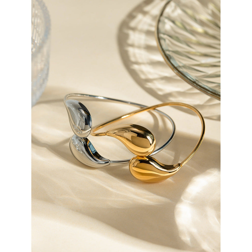 Irregular Water Drop Twist Adjustable Bangles