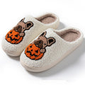 New Halloween Cute Comfy Pumpkin House Slippers Outdoor Indoor For Spooky Season Non-slip Velvet Cotton Slippers