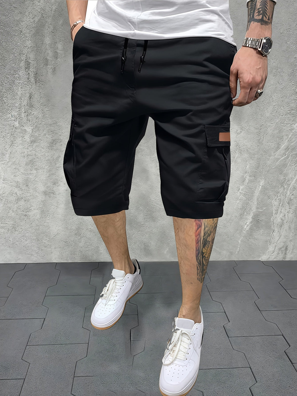 Men's Summer Work Pants Multi-Pocket Polyester Non-Stretch Shorts
