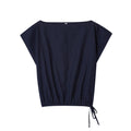 Foreign Trade Wholesale Off-neck Flounced Sleeve Linen Shirt Top Wide Leg Trousers