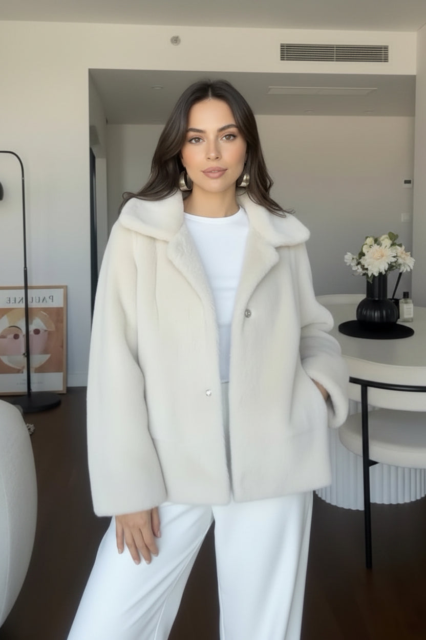 Loose Lapel Furry Coat