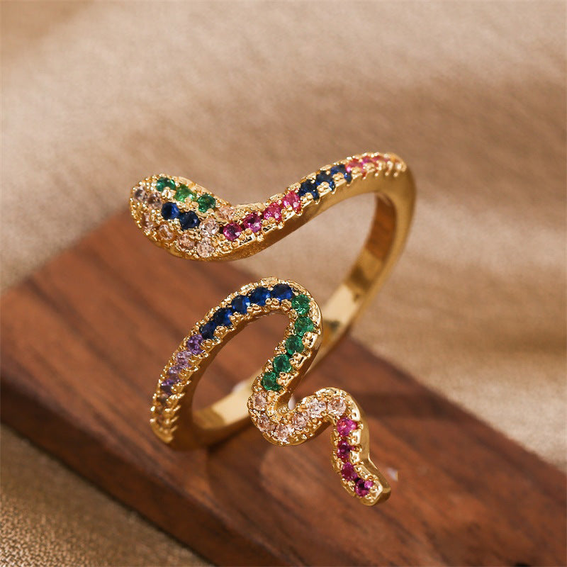 Gold Plated Animal Snake Open Ring