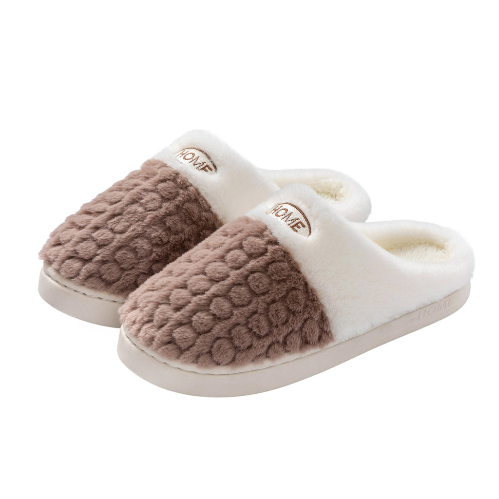 Women's Non-slip Thick Bottom Color Matching Cotton Slippers