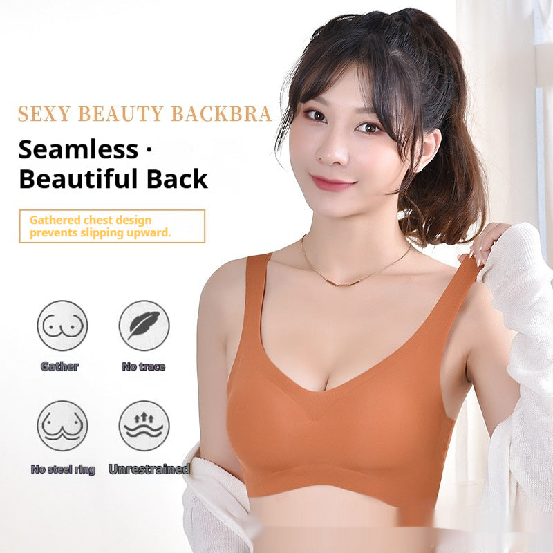 Fourth-generation Ice-silk Seamless Sleep Bra With Push-up Effect And No Underwire