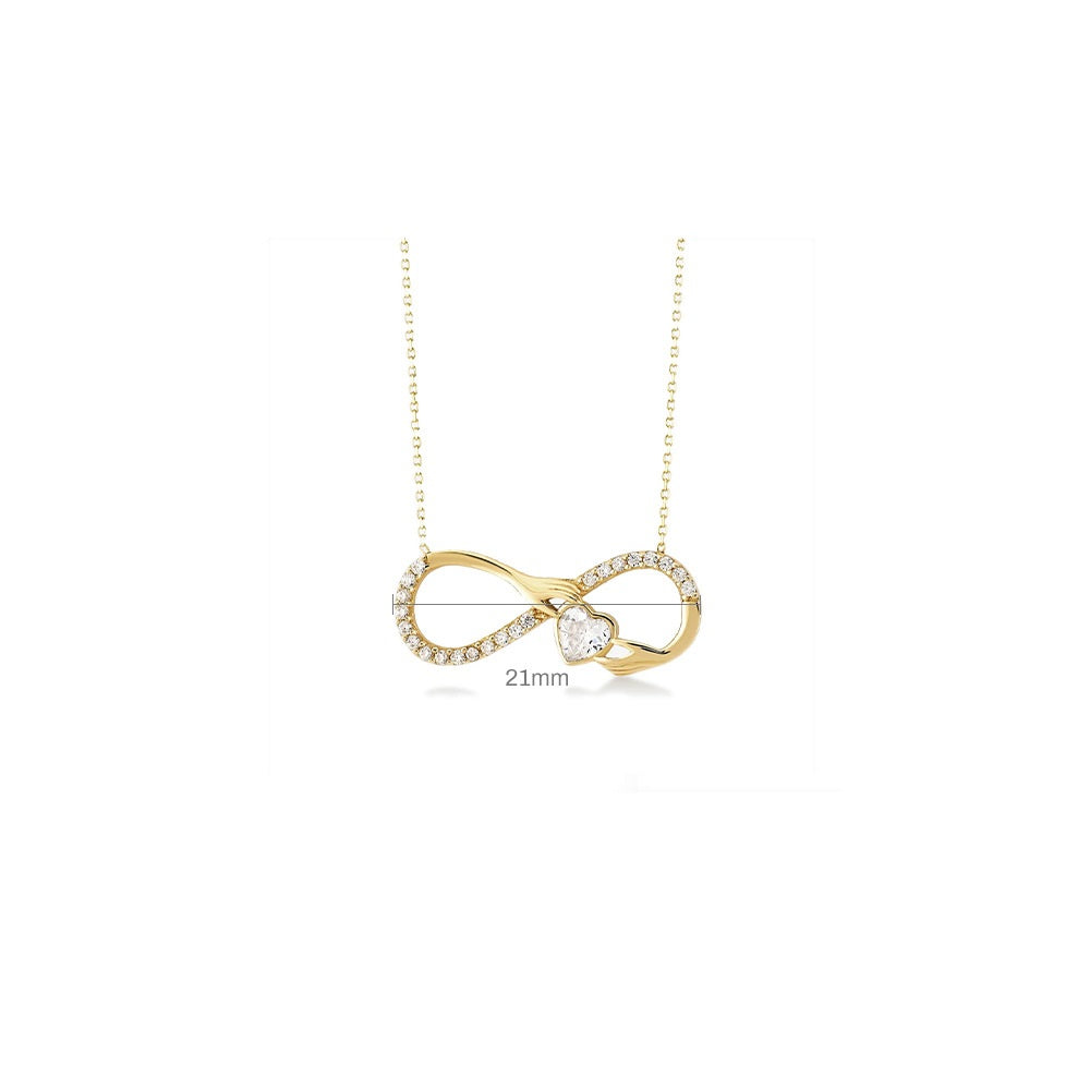 S925 Sterling Silver Palm Heart-shaped Diamond Eight-word