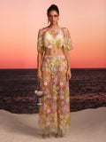 Fariba Floral Embroidered Skirt Set