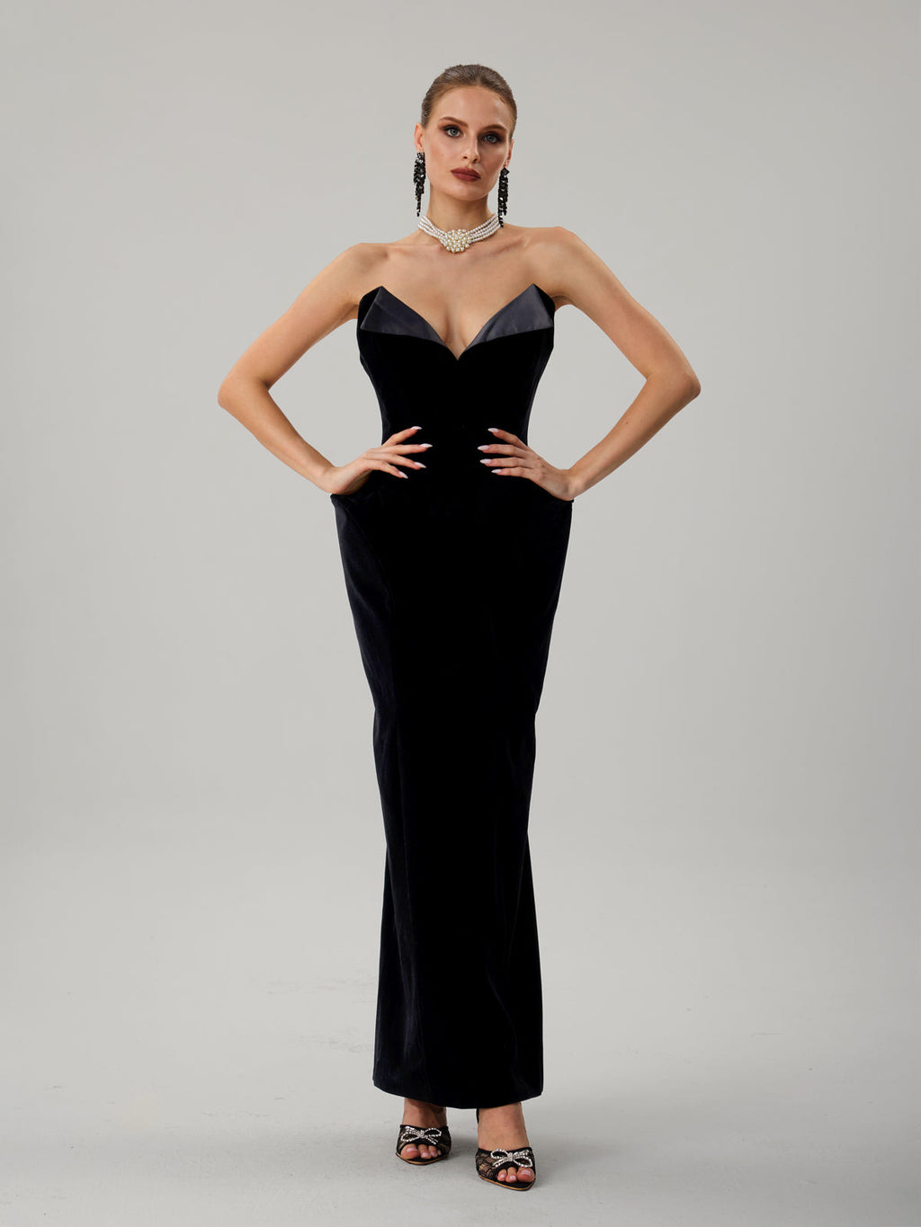 Farquhar Strapless Velvet Maxi Dress