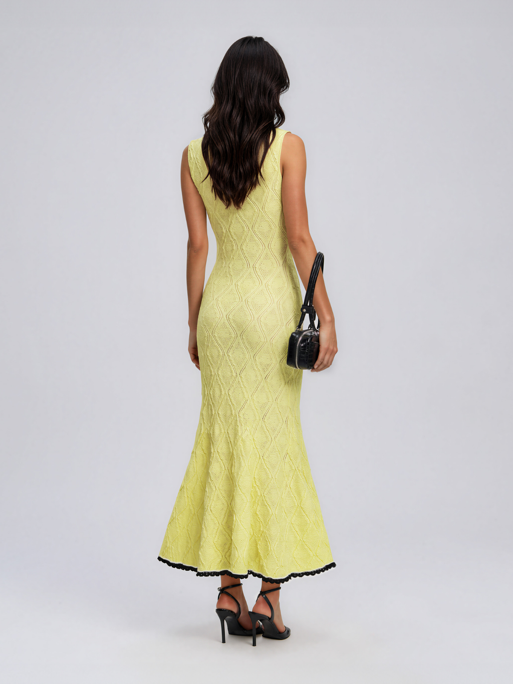 Fayric U Neck Rhombus Maxi Dress