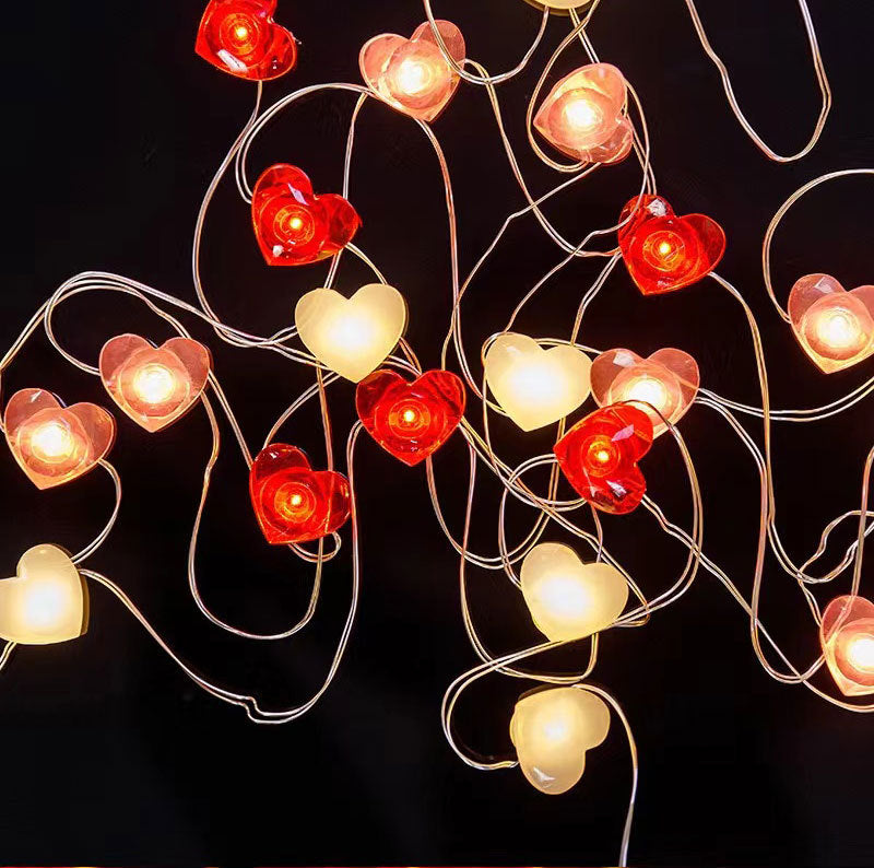 Valentine's Day Love LED Light Wedding Bouquet Gift Decorative Copper Wire Lamp