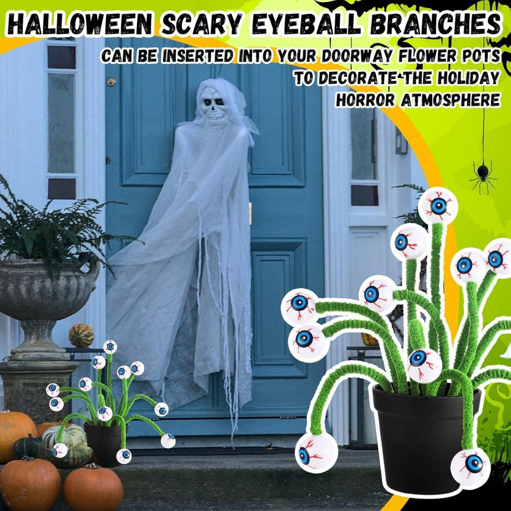 Halloween Three-dimensional Eye Beads Twig Cutting Bouquet Creative Funny Decoration