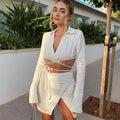 Women's Fashion Long Sleeve Lapel Cardigan Top Slim Fit