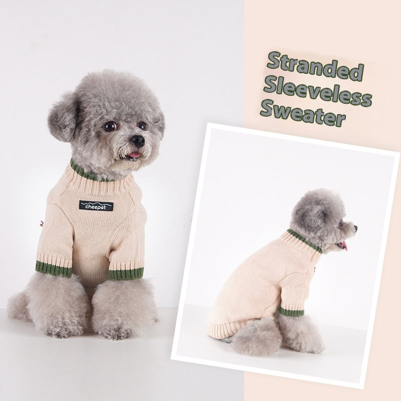 Contrast Color Two Legs Fall Winter Fashion Pet Sweater