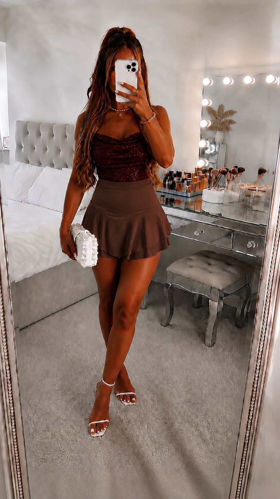 Multi Layered Frill Mini Skorts Shorts