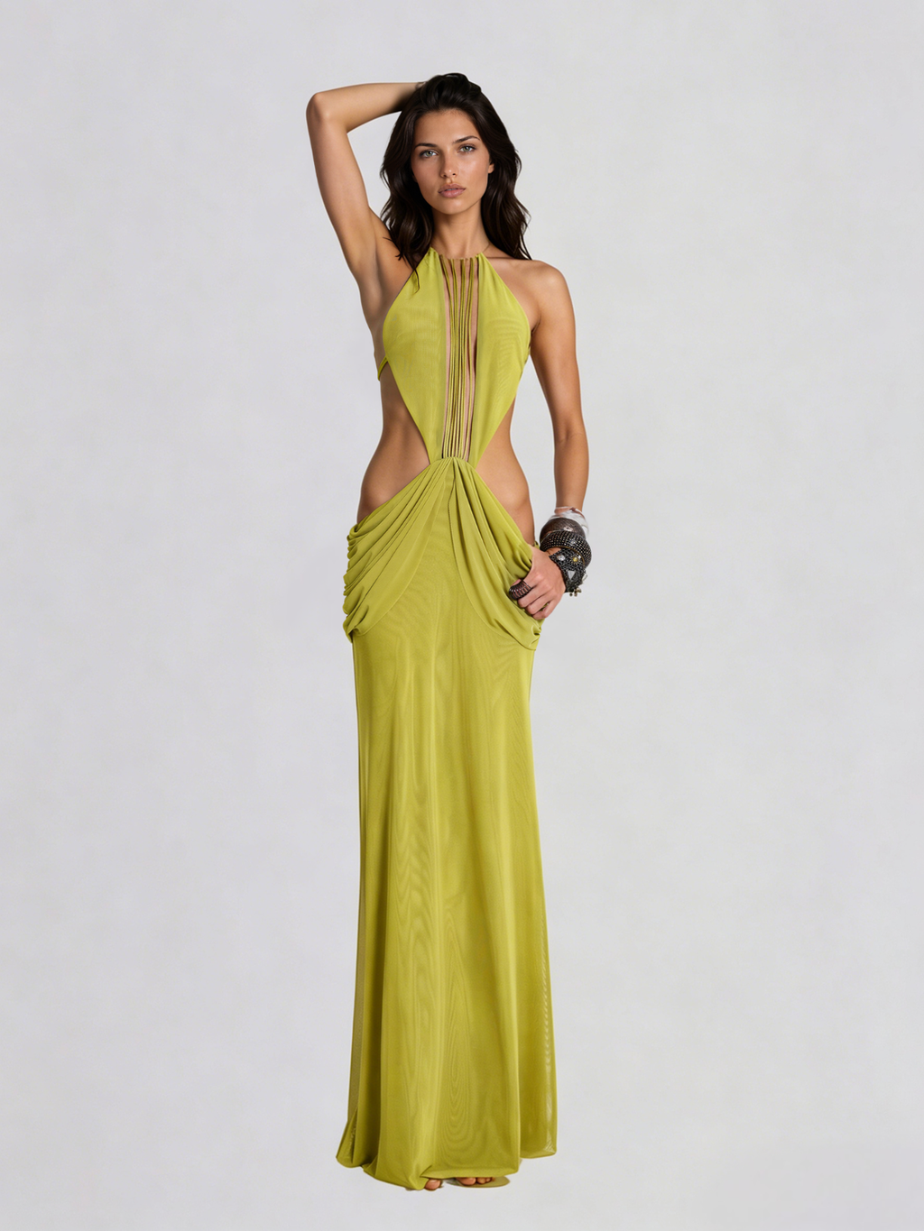 Fervik Backless Draped Maxi Dress
