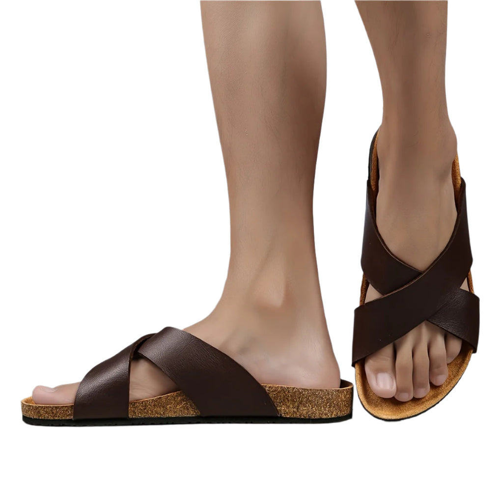 All Season Unisex Comfy Cork Slides Cross Strap Slides