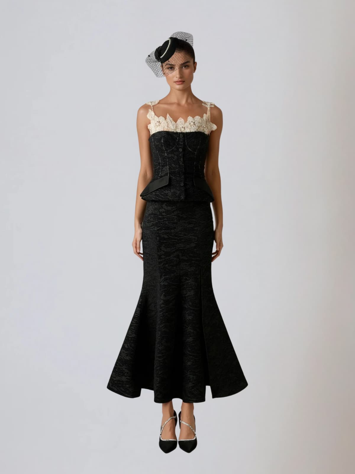 Frostara Pearl Tweed Mermaid Skirt Set