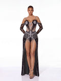 Geysera Spaghetti Fringe Crystal Dress