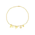 Gold Clip Necklace with Bow & Five-Pointed Star