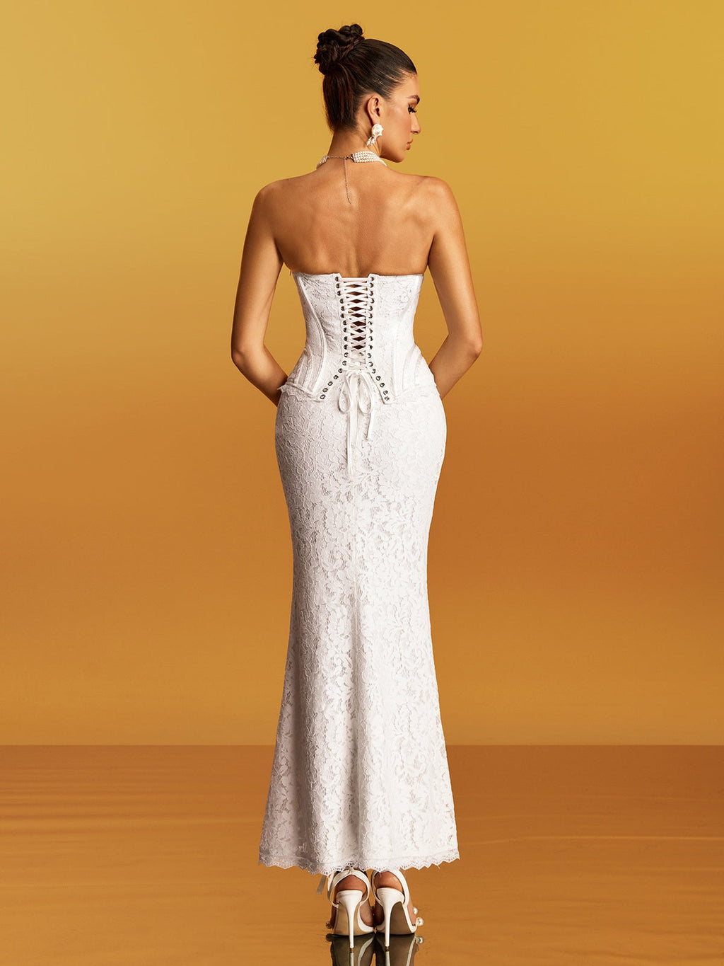 Gyrex Strapless Floral Maxi Dress